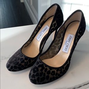 Jimmy Choo Black Leopard Pumps